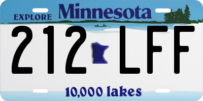 MN license plate 212LFF