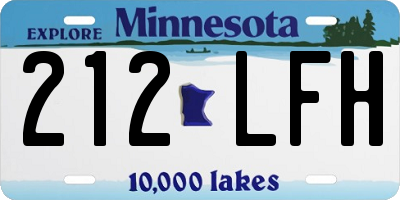 MN license plate 212LFH