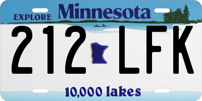 MN license plate 212LFK