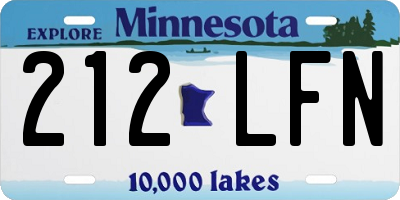 MN license plate 212LFN