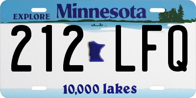 MN license plate 212LFQ