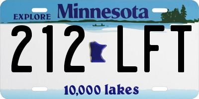 MN license plate 212LFT