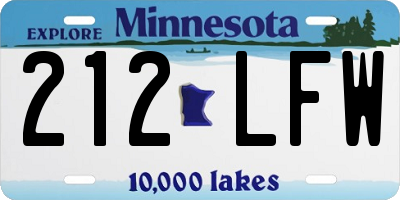 MN license plate 212LFW
