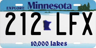 MN license plate 212LFX