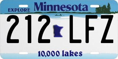 MN license plate 212LFZ