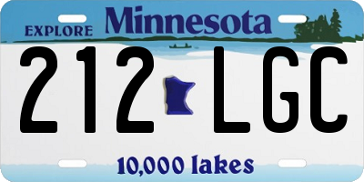 MN license plate 212LGC