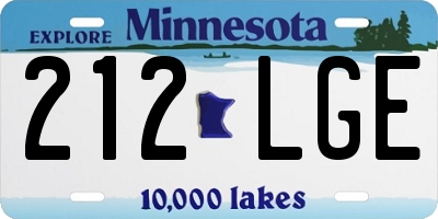 MN license plate 212LGE