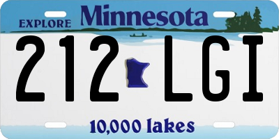 MN license plate 212LGI