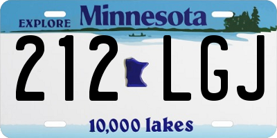 MN license plate 212LGJ