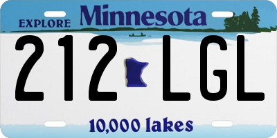 MN license plate 212LGL