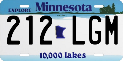 MN license plate 212LGM