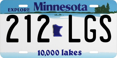 MN license plate 212LGS