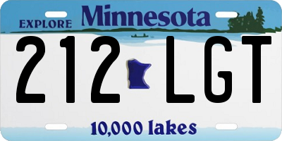 MN license plate 212LGT