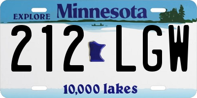MN license plate 212LGW