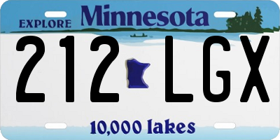 MN license plate 212LGX