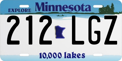 MN license plate 212LGZ
