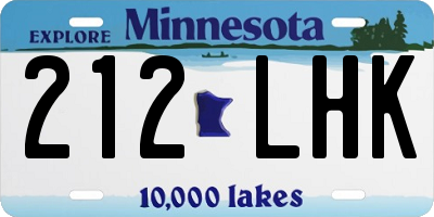 MN license plate 212LHK