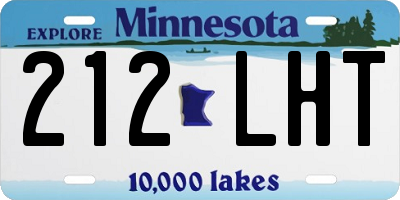 MN license plate 212LHT