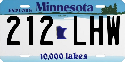 MN license plate 212LHW