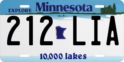 MN license plate 212LIA
