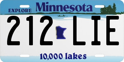 MN license plate 212LIE