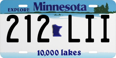 MN license plate 212LII