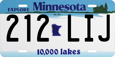 MN license plate 212LIJ