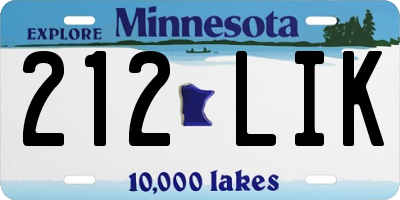 MN license plate 212LIK