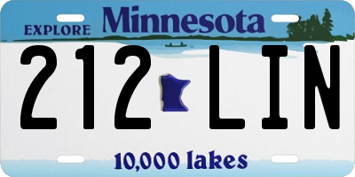 MN license plate 212LIN