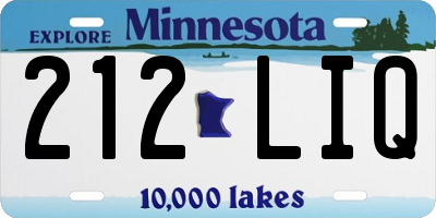 MN license plate 212LIQ