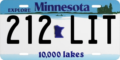 MN license plate 212LIT