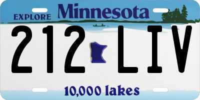 MN license plate 212LIV