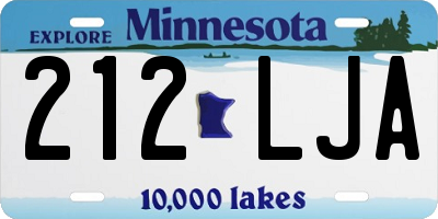 MN license plate 212LJA