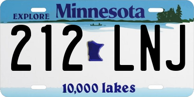 MN license plate 212LNJ