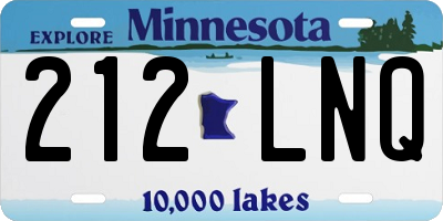 MN license plate 212LNQ