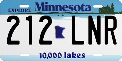 MN license plate 212LNR