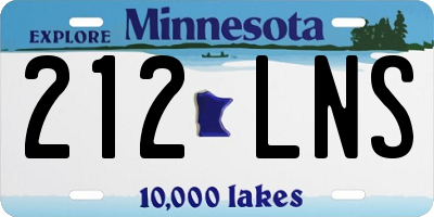 MN license plate 212LNS