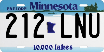 MN license plate 212LNU