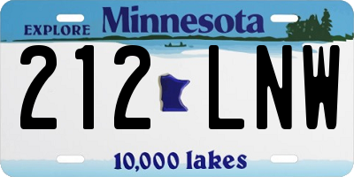 MN license plate 212LNW