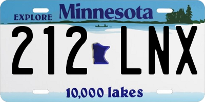 MN license plate 212LNX