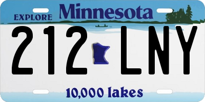 MN license plate 212LNY