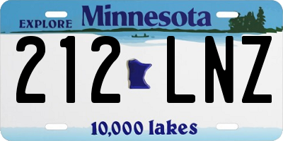 MN license plate 212LNZ
