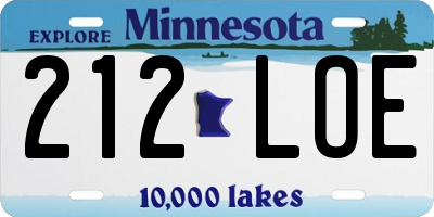 MN license plate 212LOE