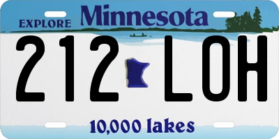 MN license plate 212LOH