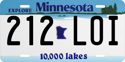 MN license plate 212LOI