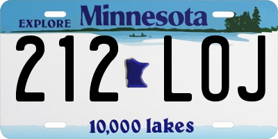 MN license plate 212LOJ