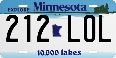 MN license plate 212LOL
