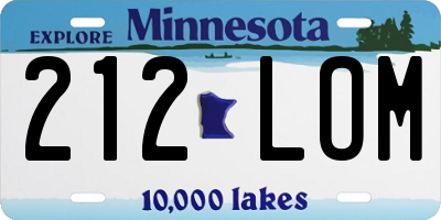 MN license plate 212LOM