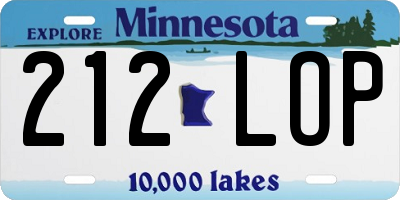 MN license plate 212LOP