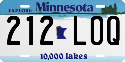 MN license plate 212LOQ